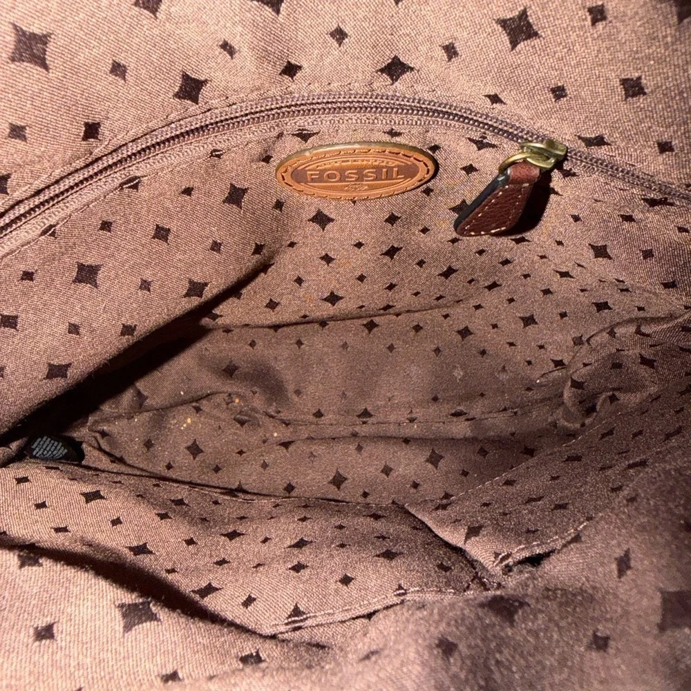 Fossil Dark Brown Leather Messenger Bag